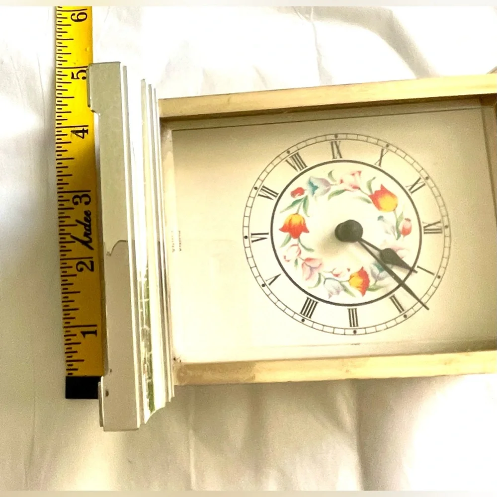 Gold Floral Table Top Clock Decorative